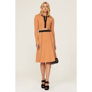 Victor Glemaud Tan A-Line Circle Knee Length Midi Skirt Size Medium